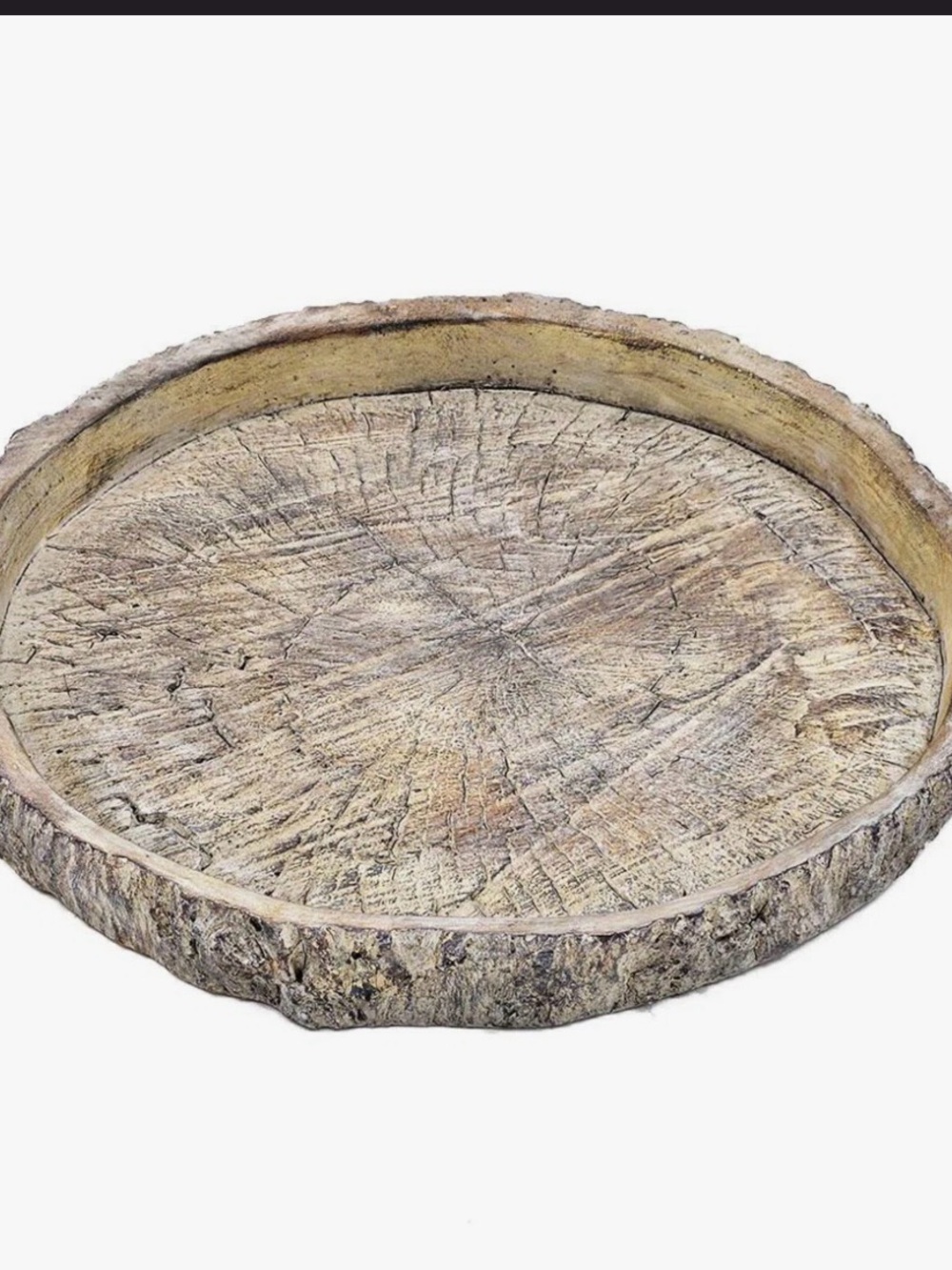 Wayfair Cement round tree trunk plate / tray